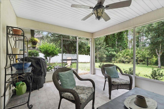 775 E Red House Branch Rd, Saint Augustine, FL 32084 - sunroom with ceiling fan and healthy amount of natural light