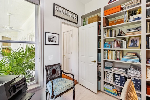 136 Island Hammock Way, Saint Augustine, FL 32080 - living area with light wood finished floors, plenty of natural light, and a ceiling fan