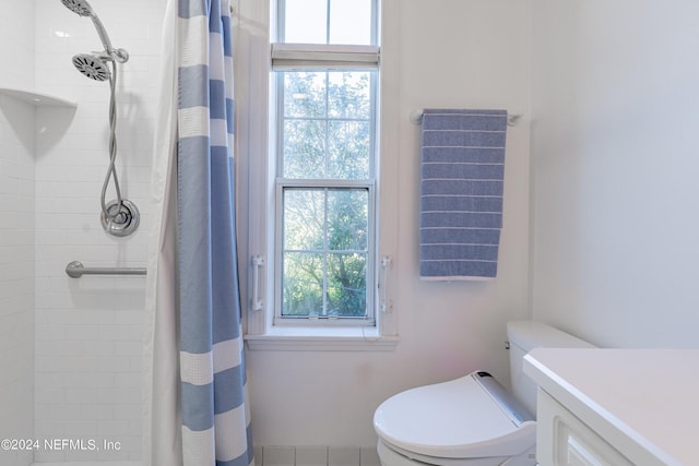 841 S County Road 13, Saint Augustine, FL 32092 - bathroom with vanity, toilet, and curtained shower