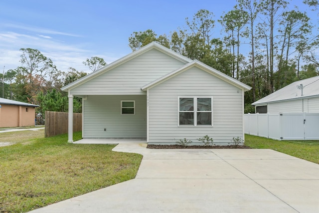 exterior space with a front yard