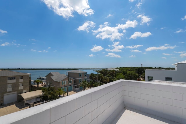 balcony with a water view