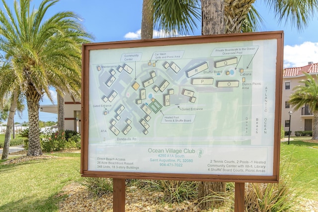 view of community sign