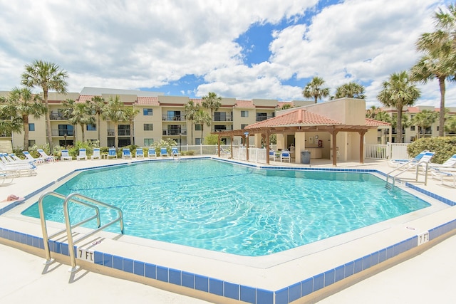 view of pool with a patio