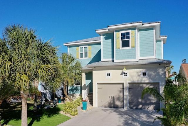 beach home with a garage