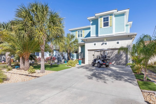 view of front of property featuring a garage