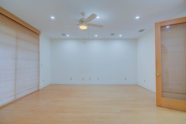 4 Oceanside Dr, Saint Augustine Beach, FL 32080 - unfurnished room featuring light wood finished floors, recessed lighting, and a ceiling fan