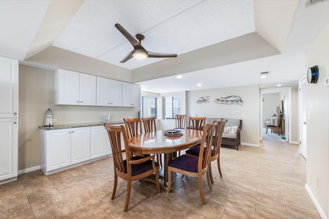 7780 S A1A Unit 101, Saint Augustine, FL 32080 - dining area featuring ceiling fan and recessed lighting