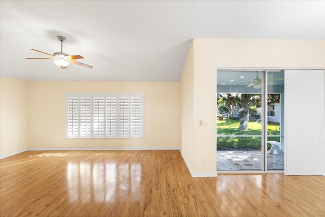 1021 Windward Way, Saint Augustine, FL 32080 - unfurnished living room featuring ceiling fan and wood finished floors