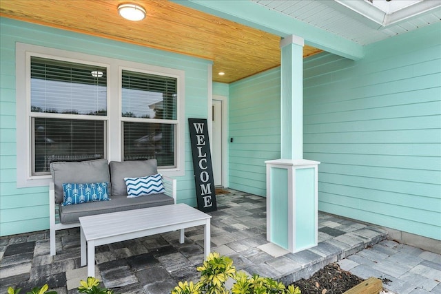 view of patio with an outdoor living space