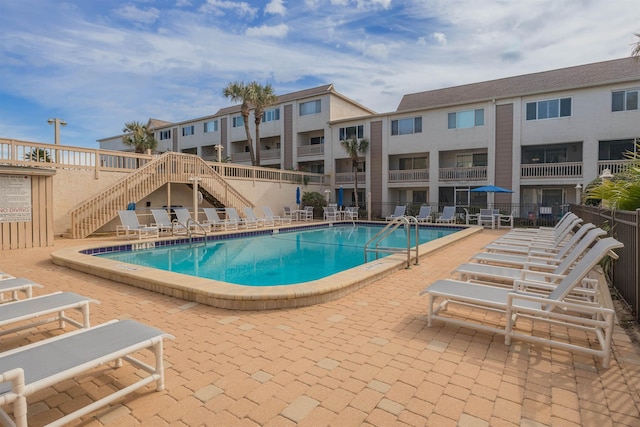 view of pool with a patio area