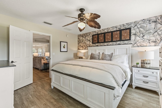 2077 W Lymington Way, Saint Augustine, FL 32084 - bedroom with wood finished floors and ceiling fan