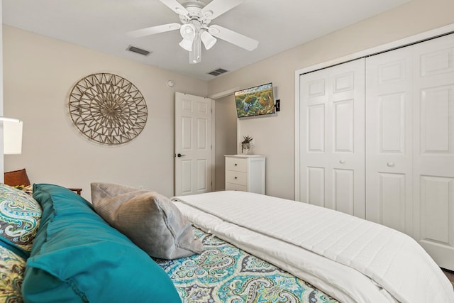 2077 W Lymington Way, Saint Augustine, FL 32084 - bedroom with a closet and ceiling fan