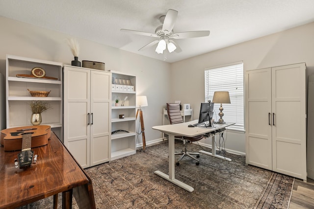 2077 W Lymington Way, Saint Augustine, FL 32084 - home office featuring a ceiling fan and baseboards