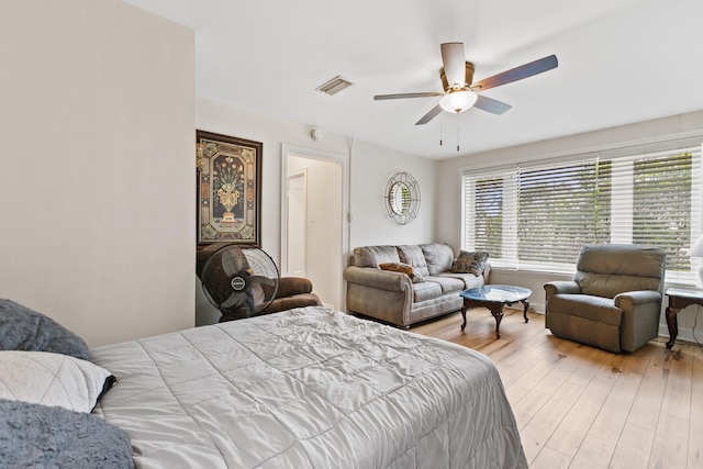 85 N Saint Augustine Blvd Unit 1, Saint Augustine, FL 32080 - bedroom featuring light wood-style floors and ceiling fan