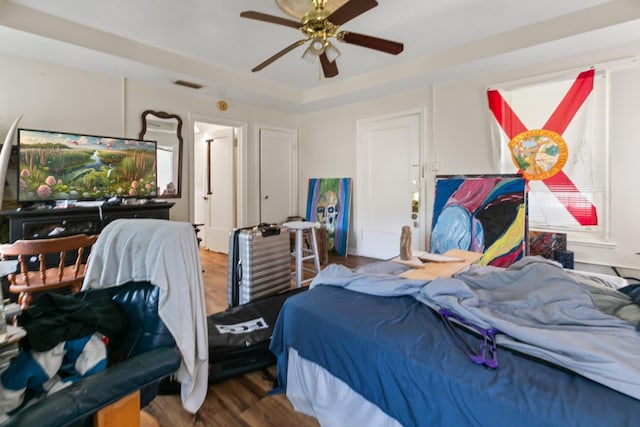 85 N Saint Augustine Blvd Unit 1, Saint Augustine, FL 32080 - bedroom featuring wood finished floors and a ceiling fan