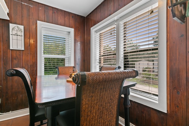85 N Saint Augustine Blvd Unit 1, Saint Augustine, FL 32080 - dining area featuring healthy amount of natural light and wooden walls