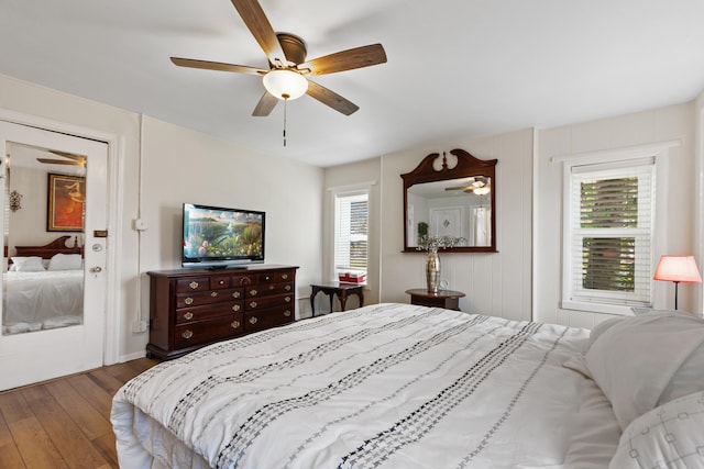 85 N Saint Augustine Blvd Unit 1, Saint Augustine, FL 32080 - bedroom featuring hardwood / wood-style floors and ceiling fan