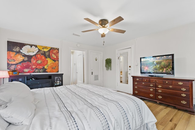 85 N Saint Augustine Blvd Unit 1, Saint Augustine, FL 32080 - bedroom with light wood-style floors and ceiling fan