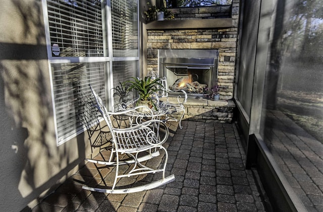 view of patio / terrace with outdoor dining area, french doors, fence, and a ceiling fan