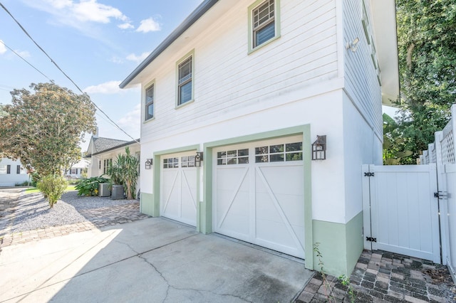 garage with cooling unit