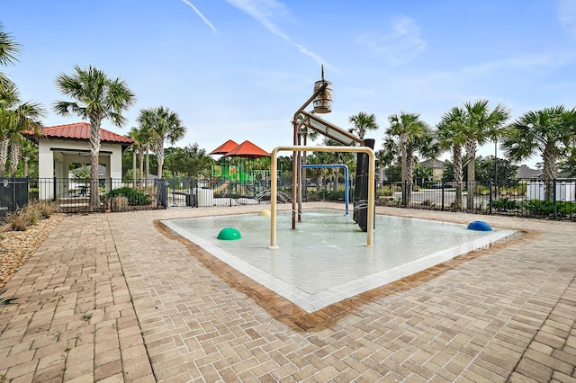 community playground with fence