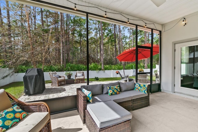 view of sunroom