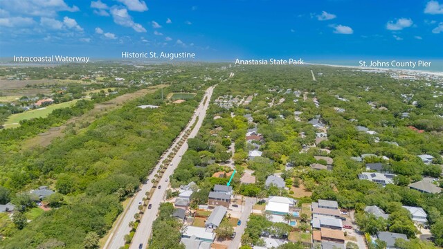 2 Lisbon St, Saint Augustine, FL 32080 - aerial overview of property's location with nearby suburban area