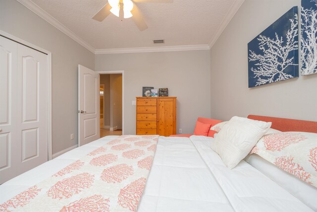 2 Lisbon St, Saint Augustine, FL 32080 - bathroom featuring crown molding, toilet, combined bath / shower with glass door, tile patterned flooring, and baseboards