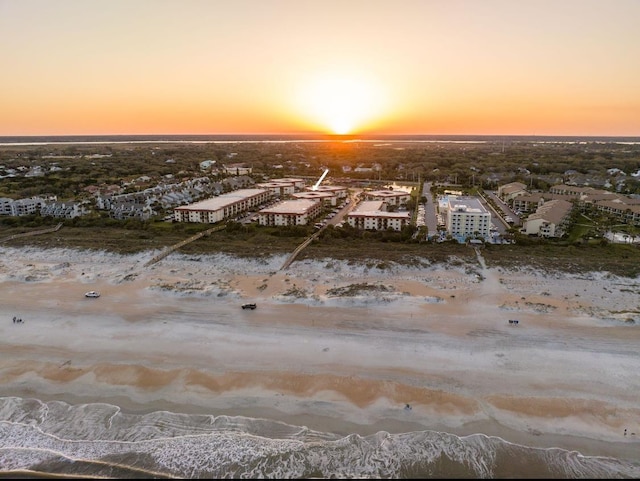 880 A1A Beach Blvd, Saint Augustine Beach, FL 32080 - aerial view at dusk with a water view and a view of the beach