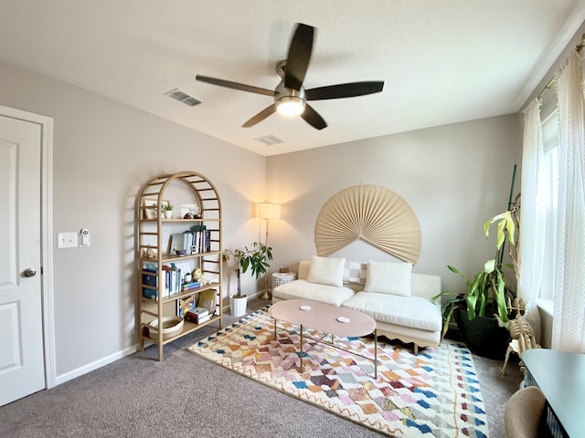 118 Sierras Loop, Saint Augustine, FL 32086 - living area with ceiling fan and carpet