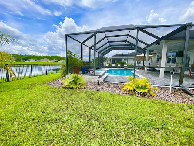 118 Sierras Loop, Saint Augustine, FL 32086 - outdoor pool with a patio, glass enclosure, and a water view