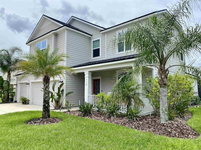 118 Sierras Loop, Saint Augustine, FL 32086 - view of front of property with covered porch, driveway, and a front yard