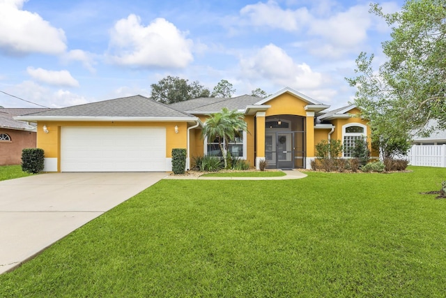 4 Eastgate Ln, Palm Coast, FL 32164 - ranch-style home with a garage, stucco siding, and driveway