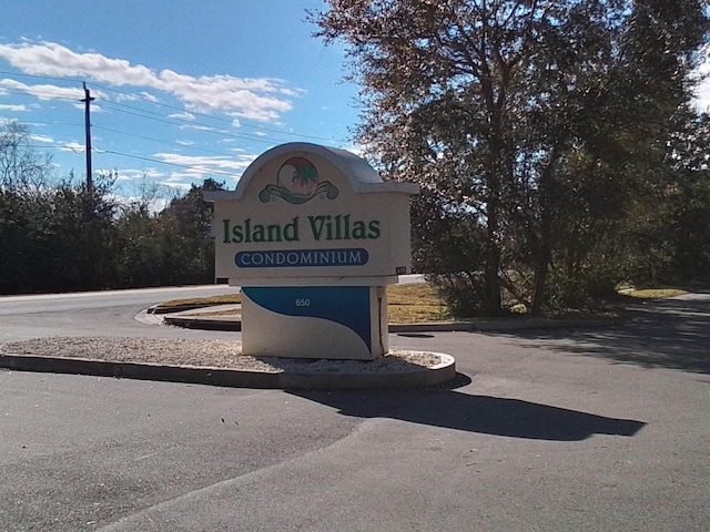 view of community sign