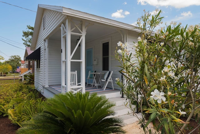 exterior space with covered porch