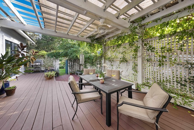 6 E Park Ave, Saint Augustine, FL 32084 - deck with outdoor dining space and a pergola
