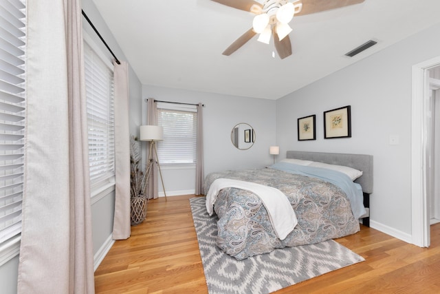 6 E Park Ave, Saint Augustine, FL 32084 - bedroom with wood finished floors and ceiling fan