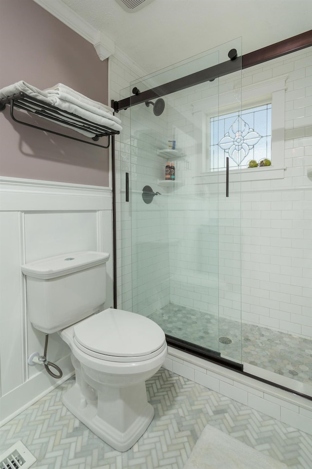 6 E Park Ave, Saint Augustine, FL 32084 - full bath with ornamental molding and a stall shower