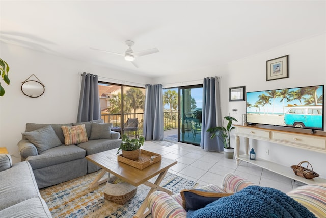 205 Pacifica Vista Way, Saint Augustine, FL 32080 - living area with light tile patterned floors and ceiling fan