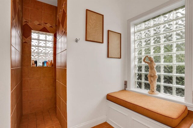 interior space with light tile patterned floors