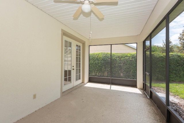 902 Heron Point Cir, Deland, FL 32724 - unfurnished sunroom with ceiling fan and french doors