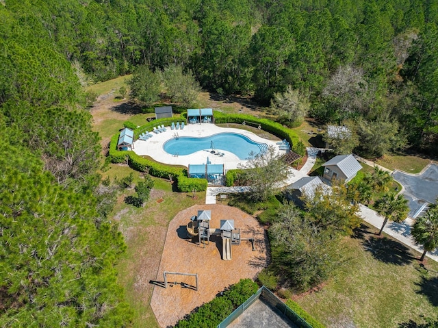 137 Cereus Ln, Saint Augustine, FL 32086 - aerial view of a pool area and a forest