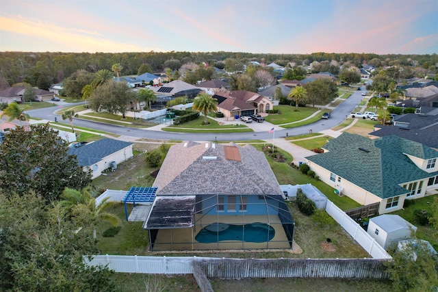 drone / aerial view with a residential view