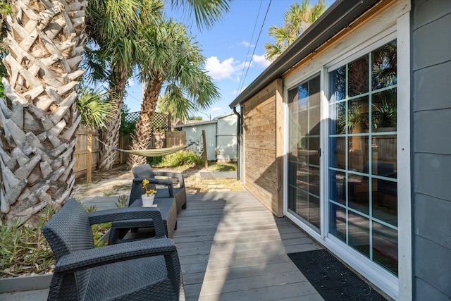 wooden deck with fence