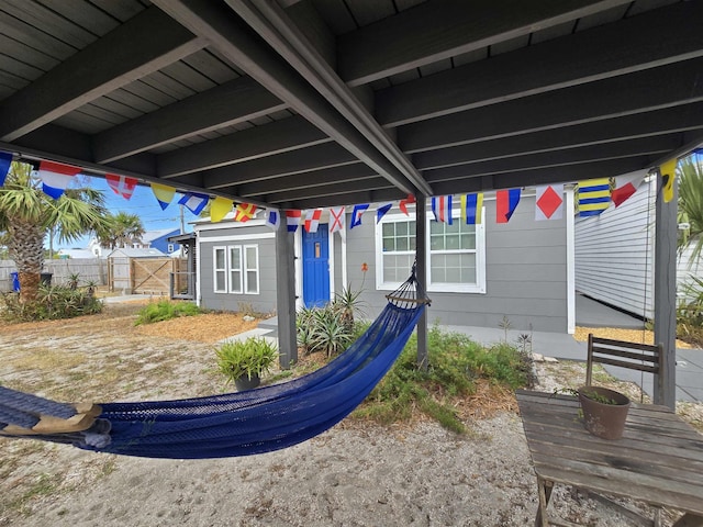 exterior space featuring fence