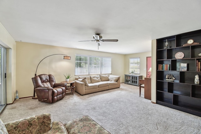 1300 Francis St, Saint Augustine, FL 32084 - carpeted living area featuring ceiling fan