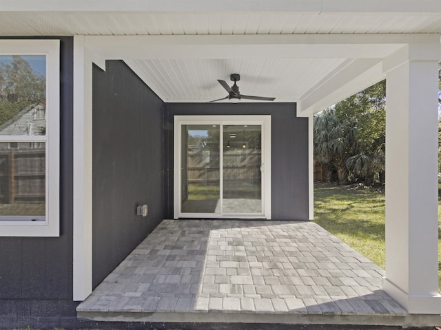 view of patio / terrace with ceiling fan