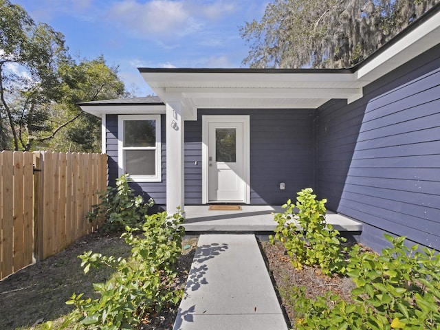 view of doorway to property