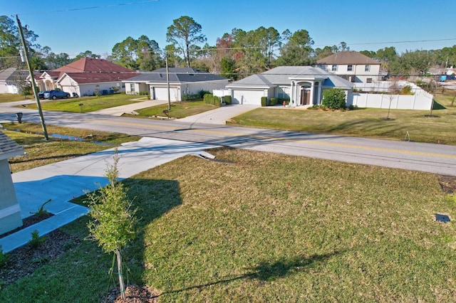 view of yard featuring a garage