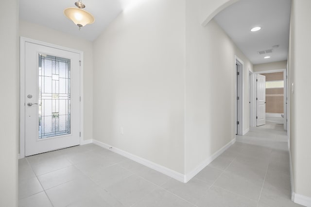 view of tiled entrance foyer